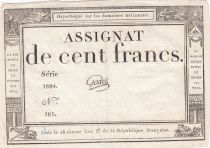 France 100 Francs - 18 Nivose An III - (07.01.1795) - Sign. Godet - Série 1884