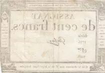 France 100 Francs - 18 Nivose An III - (07.01.1795) - Sign. Goussu - P.A.78 - Serial 1733