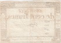 France 100 Francs - 18 Nivose An III - (07.01.1795) - Sign. Goussu - P.A.78 - Serial 5255