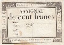 France 100 Francs - 18 Nivose An III - (07.01.1795) - Sign. Gros - P.A.78 - Serial 1879