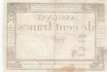 France 100 Francs - 18 Nivose An III - (07.01.1795) - Sign. Gros - P.A.78 - Serial 1879