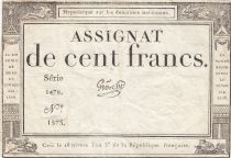 France 100 Francs - 18 Nivose An III - (07.01.1795) - Sign. Gros - Serial 1478