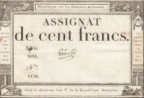France 100 Francs - 18 Nivose An III - (07.01.1795) - Sign. Gros - Serial 1696