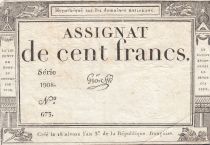 France 100 Francs - 18 Nivose An III - (07.01.1795) - Sign. Gros - Serial 1908