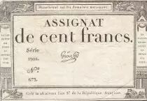 France 100 Francs - 18 Nivose An III - (07.01.1795) - Sign. Gros - S&eacute;rie 1908