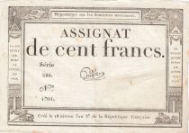 France 100 Francs - 18 Nivose An III - (07.01.1795) - Sign. Guyot - Serial 588
