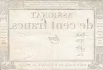 France 100 Francs - 18 Nivose An III - (07.01.1795) - Sign. Haze - P.A.78 - Serial 1879