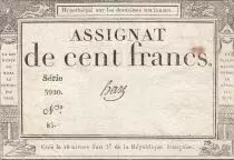 France 100 Francs - 18 Nivose An III - (07.01.1795) - Sign. Haze - P.A.78 - Serial 3920