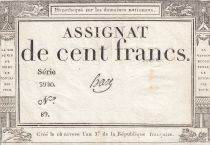 France 100 Francs - 18 Nivose An III - (07.01.1795) - Sign. Haze - Serial  3920