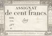 France 100 Francs - 18 Nivose An III - (07.01.1795) - Sign. Haze - Serial  3920