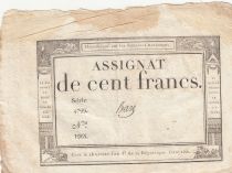 France 100 Francs - 18 Nivose An III - (07.01.1795) - Sign. Haze - Serial 4799
