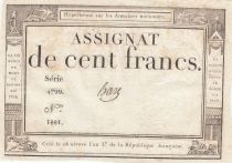 France 100 Francs - 18 Nivose An III - (07.01.1795) - Sign. Haze - Serial 4799