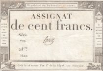 France 100 Francs - 18 Nivose An III - (07.01.1795) - Sign. Haze - Serial 729