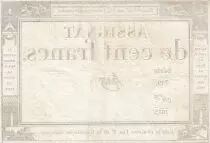 France 100 Francs - 18 Nivose An III - (07.01.1795) - Sign. Haze - Serial 729