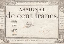 France 100 Francs - 18 Nivose An III - (07.01.1795) - Sign. Henry - P.78 - Serial 5089