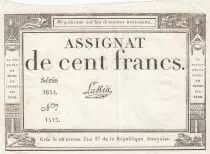 France 100 Francs - 18 Nivose An III - (07.01.1795) - Sign. Lassia - Serial 1652