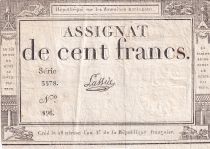 France 100 Francs - 18 Nivose An III - (07.01.1795) - Sign. Lassia - Serial 3578 - P.78