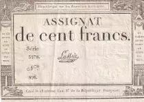 France 100 Francs - 18 Nivose An III - (07.01.1795) - Sign. Lassia - Serial 3578 - P.78
