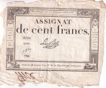 France 100 Francs - 18 Nivose An III - (07.01.1795) - Sign. Le Noble - Serial 3421