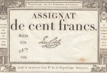France 100 Francs - 18 Nivose An III - (07.01.1795) - Sign. Le Noble - Serial 532