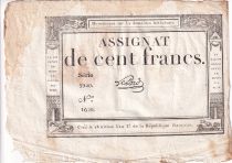 France 100 Francs - 18 Nivose An III - (07.01.1795) - Sign. Lehord - Serial 3920