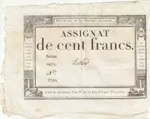 France 100 Francs - 18 Nivose An III - (07.01.1795) - Sign. Lenoir - Serial 1879