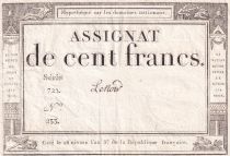 France 100 Francs - 18 Nivose An III - (07.01.1795) - Sign. Lenoir - Serial 722