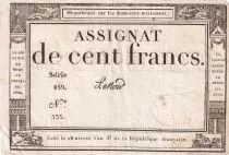 France 100 Francs - 18 Nivose An III - (07.01.1795) - Sign. Lenoir - Serial 859
