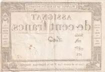 France 100 Francs - 18 Nivose An III - (07.01.1795) - Sign. Lenoir - Serial 859