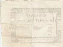 France 100 Francs - 18 Nivose An III - (07.01.1795) - Sign. Malter - S&eacute;rie 5255