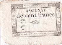France 100 Francs - 18 Nivose An III - (07.01.1795) - Sign. Mane - Serial 3316