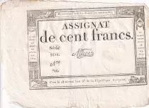 France 100 Francs - 18 Nivose An III - (07.01.1795) - Sign. Mane - Serial 3316