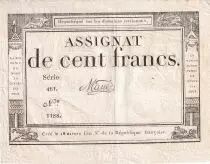 France 100 Francs - 18 Nivose An III - (07.01.1795) - Sign. Mass&eacute; - Serial 1188 - P.78