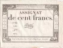France 100 Francs - 18 Nivose An III - (07.01.1795) - Sign. Mass&eacute; - Serial 1526