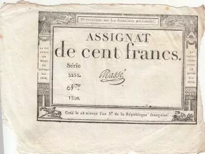 France 100 Francs - 18 Nivose An III - (07.01.1795) - Sign. Mass� - S�rie 3316