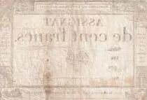 France 100 Francs - 18 Nivose An III - (07.01.1795) - Sign. Masset - Serial 588 - P.78