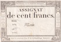 France 100 Francs - 18 Nivose An III - (07.01.1795) - Sign. Morin - Serial 1478 - P.78