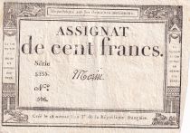 France 100 Francs - 18 Nivose An III - (07.01.1795) - Sign. Morin - Serial 5255 - P.78