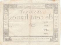 France 100 Francs - 18 Nivose An III - (07.01.1795) - Sign. Ogé - Serial 1609