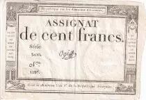 France 100 Francs - 18 Nivose An III - (07.01.1795) - Sign. Og&eacute; - Serial 3420