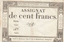 France 100 Francs - 18 Nivose An III - (07.01.1795) - Sign. Ogé - Série 1652