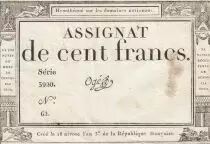 France 100 Francs - 18 Nivose An III - (07.01.1795) - Sign. Og&eacute; - S&eacute;rie 3920