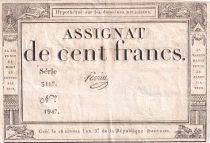 France 100 Francs - 18 Nivose An III - (07.01.1795) - Sign. Perrin  - Serial 3117 - P.78