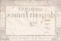 France 100 Francs - 18 Nivose An III - (07.01.1795) - Sign. Perrin  - Serial 3117 - P.78