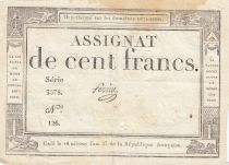 France 100 Francs - 18 Nivose An III - (07.01.1795) - Sign. Perrin  - Serial 3578