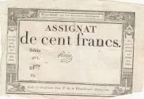 France 100 Francs - 18 Nivose An III - (07.01.1795) - Sign. Perrin - Serial 471