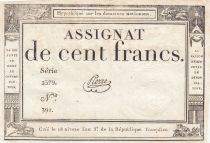 France 100 Francs - 18 Nivose An III - (07.01.1795) - Sign. Pierre - Serial 2379