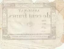 France 100 Francs - 18 Nivose An III - (07.01.1795) - Sign. Pierre - S&eacute;rie 1609