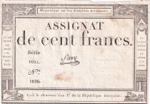 France 100 Francs - 18 Nivose An III - (07.01.1795) - Sign. Saxy  - Serial 1692 - P.78