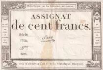 France 100 Francs - 18 Nivose An III - (07.01.1795) - Sign. Saxy  - Serial 1738 - P.78